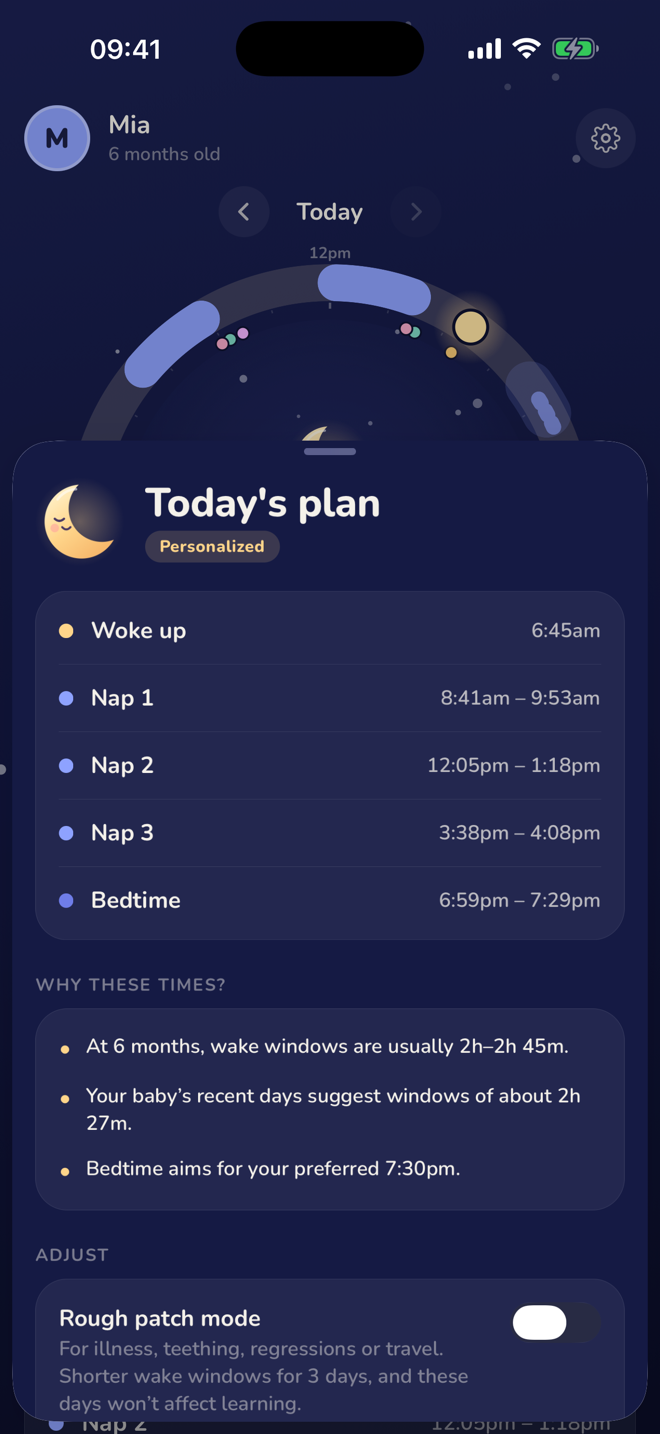 Today's plan with reasons